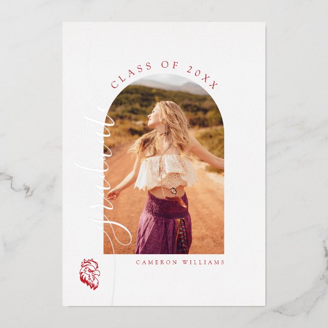 Jacksonville State University Graduation Foil Invitation (Front)