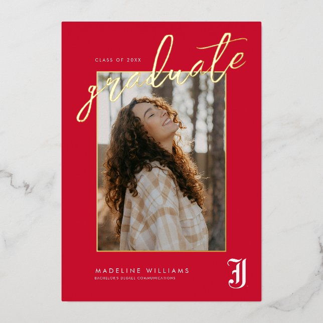 Jacksonville State University Graduation Foil Invitation (Front)