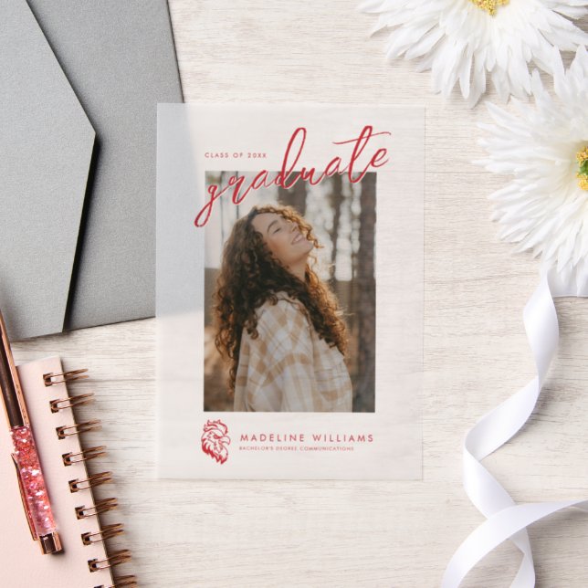 Jacksonville State University Graduation Vellum Invitations (Wedding)