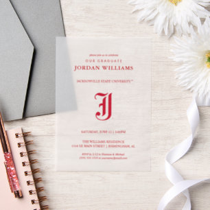 Jacksonville State University Graduation Vellum Invitations