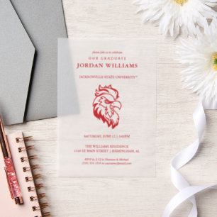 Jacksonville State University Graduation Vellum Invitations