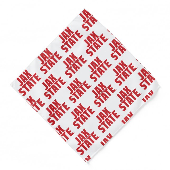 Jacksonville State University JAX STATE Bold Red Bandana (Front)