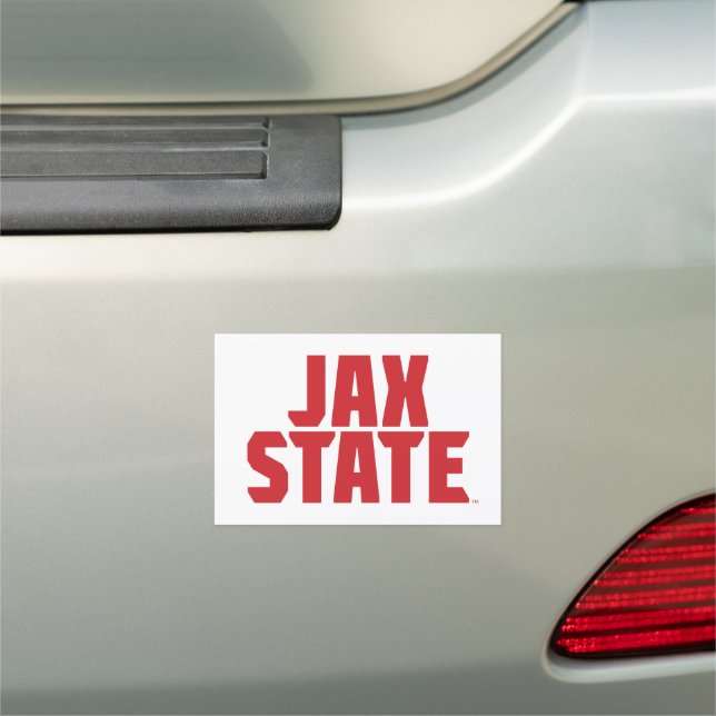 Jacksonville State University JAX STATE Bold Red Car Magnet (In Situ)