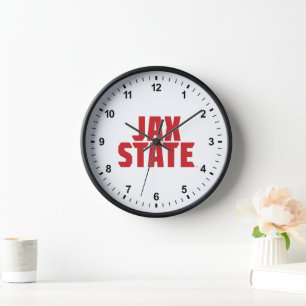 Jacksonville State University JAX STATE Bold Red Clock