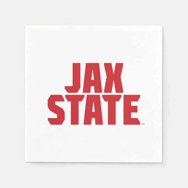 Jacksonville State University JAX STATE Bold Red Napkins (Front)