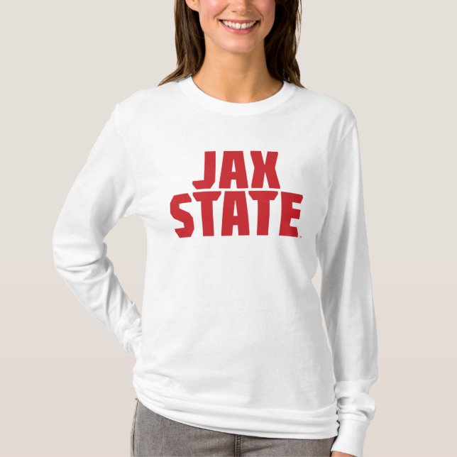 Jacksonville State University JAX STATE Bold Red T-Shirt (Front)