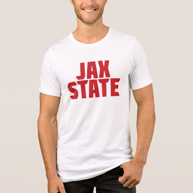 Jacksonville State University JAX STATE Bold Red Tri-Blend Shirt (Front)