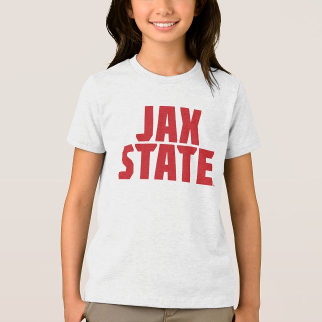 Jacksonville State University JAX STATE Bold Red Tri-Blend Shirt (Front)