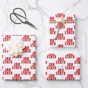 Jacksonville State University JAX STATE Bold Red Wrapping Paper Sheets