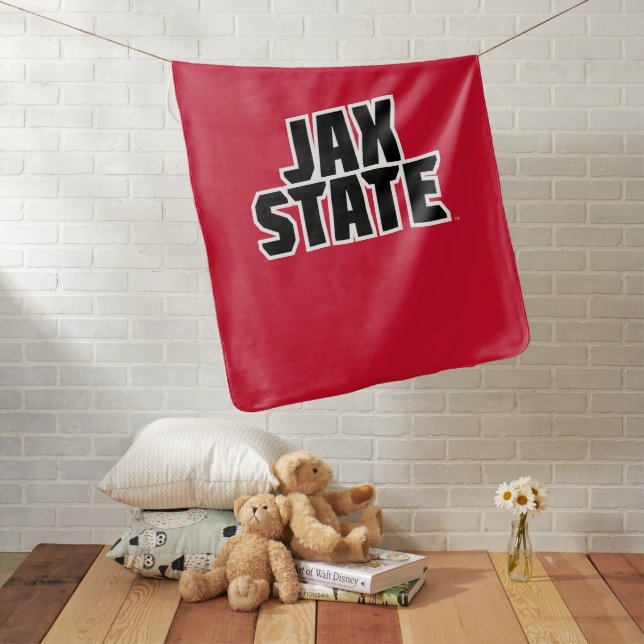 Jacksonville State University JAX STATE Bold Text Baby Blanket (In Situ)