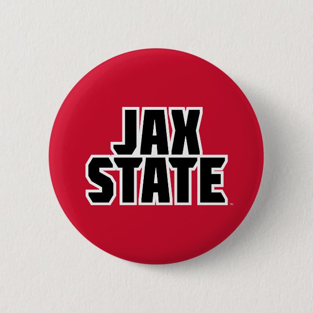 Jacksonville State University JAX STATE Bold Text Button (Front)