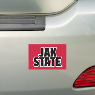 Jacksonville State University JAX STATE Bold Text Car Magnet