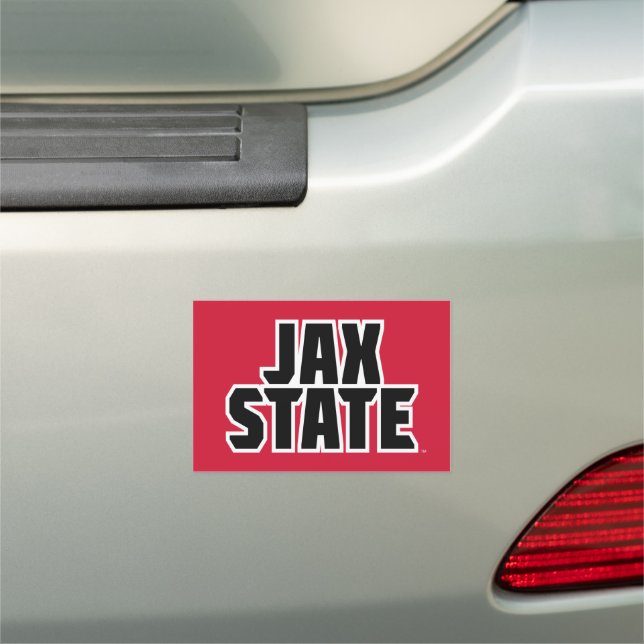 Jacksonville State University JAX STATE Bold Text Car Magnet (In Situ)