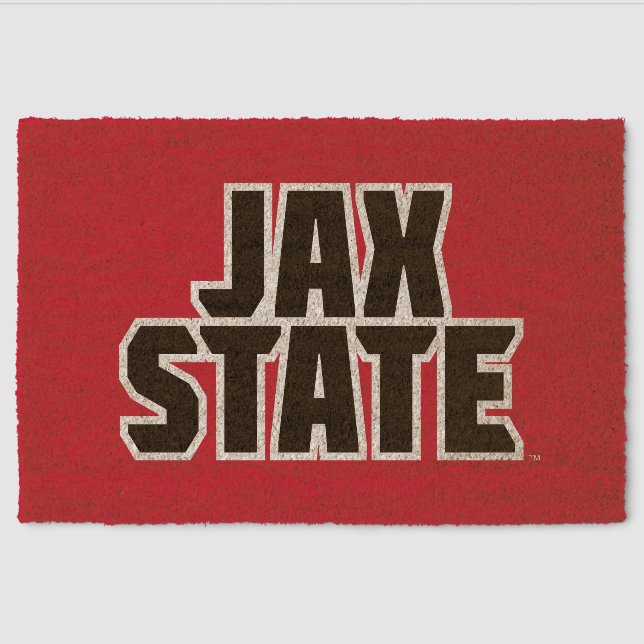 Jacksonville State University JAX STATE Bold Text Fiber Doormat (Front)