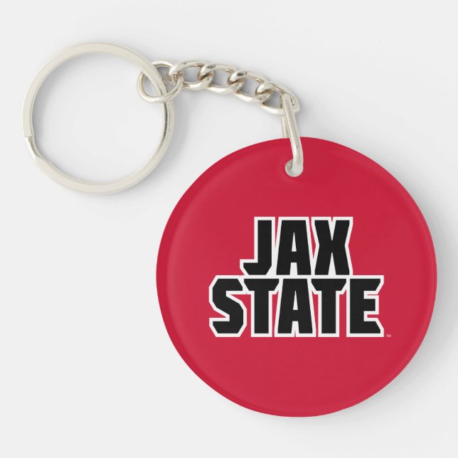 Jacksonville State University JAX STATE Bold Text Keychain (Front)