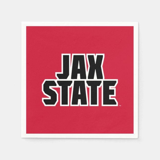 Jacksonville State University JAX STATE Bold Text Napkins (Front)