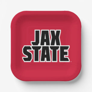 Jacksonville State University JAX STATE Bold Text Paper Plates