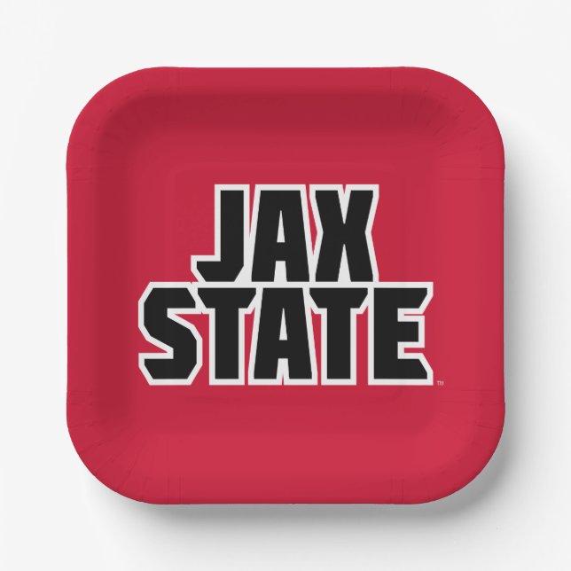 Jacksonville State University JAX STATE Bold Text Paper Plates (Front)