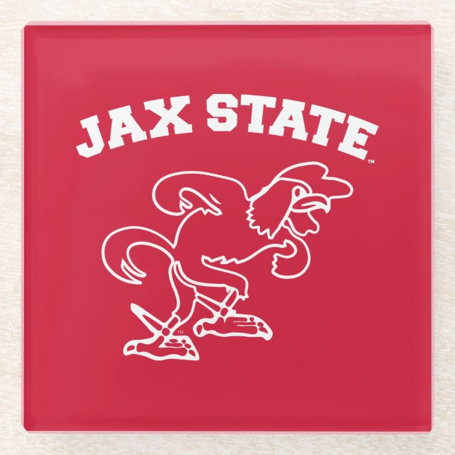 Jacksonville State University JAX State Gamecocks Glass Coaster (Front)