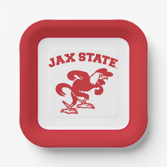 Jacksonville State University JAX State Gamecocks Paper Plates (Front)