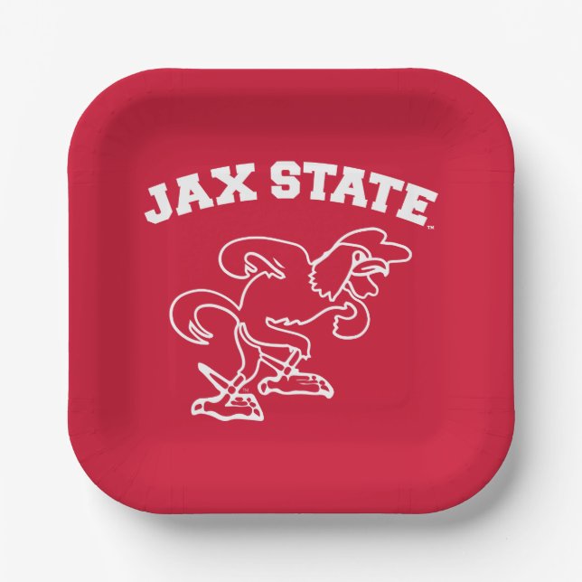 Jacksonville State University JAX State Gamecocks Paper Plates (Front)