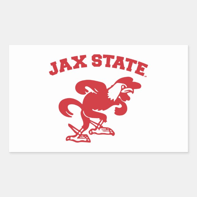 Jacksonville State University JAX State Gamecocks Rectangular Sticker (Front)