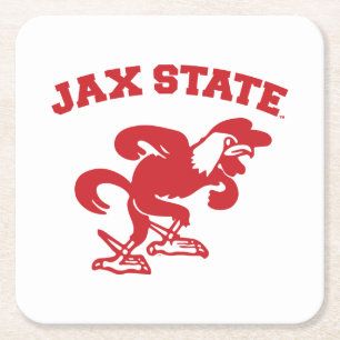 Jacksonville State University JAX State Gamecocks Square Paper Coaster