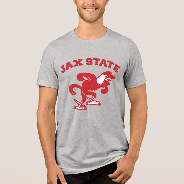 Jacksonville State University JAX State Gamecocks Tri-Blend Shirt (Front)