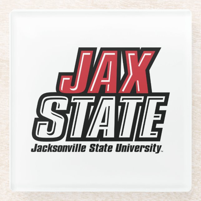Jacksonville State University JAX STATE Logo Glass Coaster (Front)