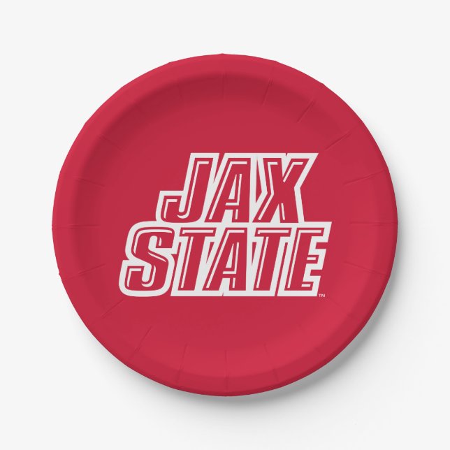 Jacksonville State University JAX STATE Logo Paper Plates (Front)