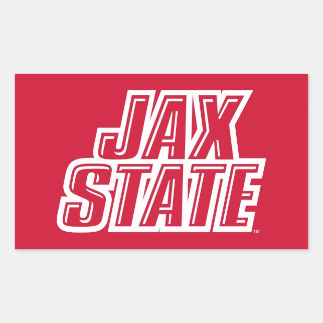 Jacksonville State University JAX STATE Logo Rectangular Sticker (Front)