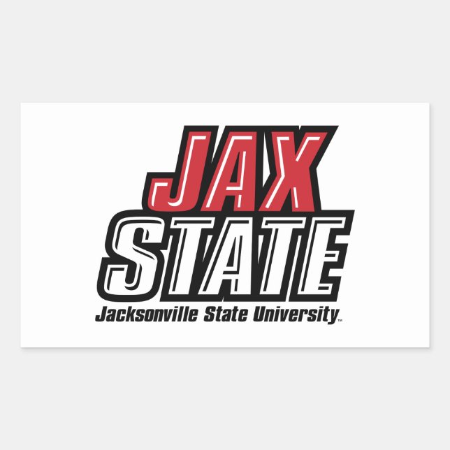 Jacksonville State University JAX STATE Logo Rectangular Sticker (Front)