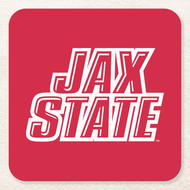 Jacksonville State University JAX STATE Logo Square Paper Coaster (Front)