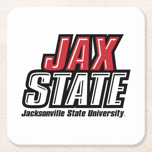 Jacksonville State University JAX STATE Logo Square Paper Coaster (Front)
