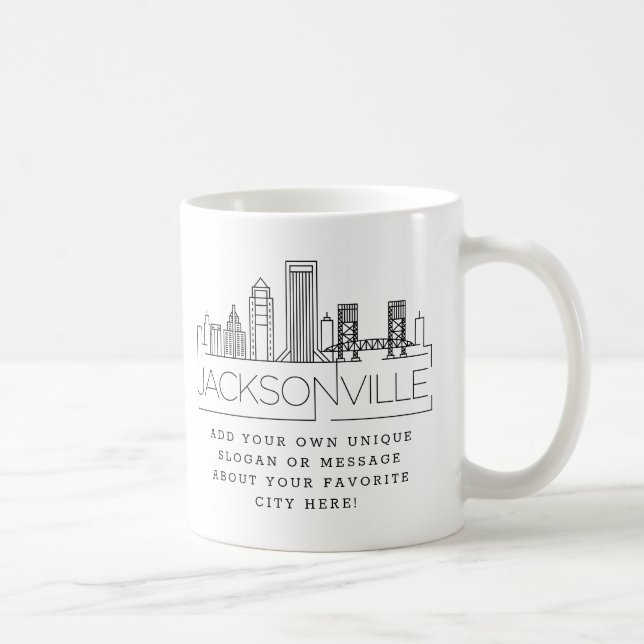 Jacksonville | Stylized City Skyline Custom Slogan Coffee Mug (Right)