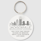 Louisville, KY Stylized Skyline, Custom Slogan Keychain, Zazzle