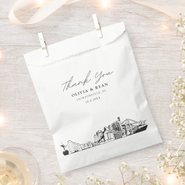 Jacksonville Wedding Personalized Favor Bag  (Clipped)