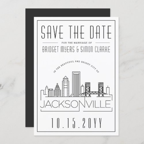 Jacksonville Wedding  Skyline Save the Date Invitation
