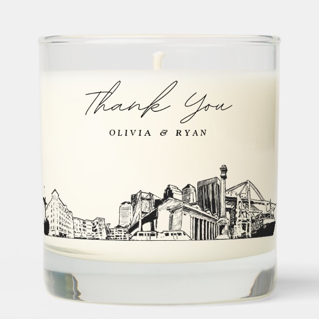 Jacksonville Wedding Thank You Gift Custom Candle (Front)