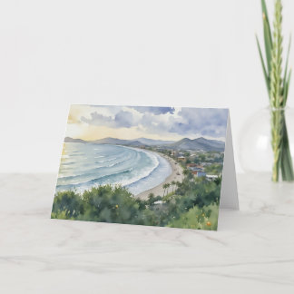 Jaco Beach Costa Rica Watercolor Card