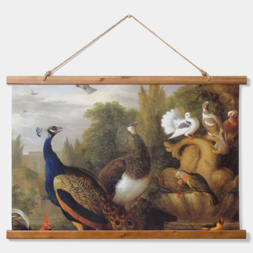 Jacob Bogdani Peacock Peahen Parrots Canary        Hanging Tapestry