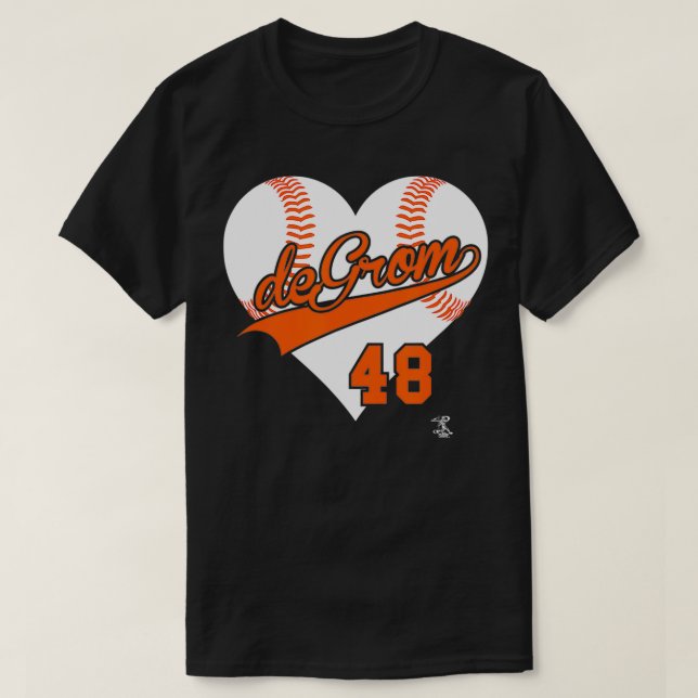 Jacob deGrom Baseball Heart Gameday  T-Shirt (Design Front)