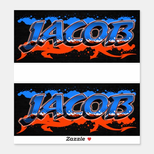 Jacob First Name Graffiti Sticker