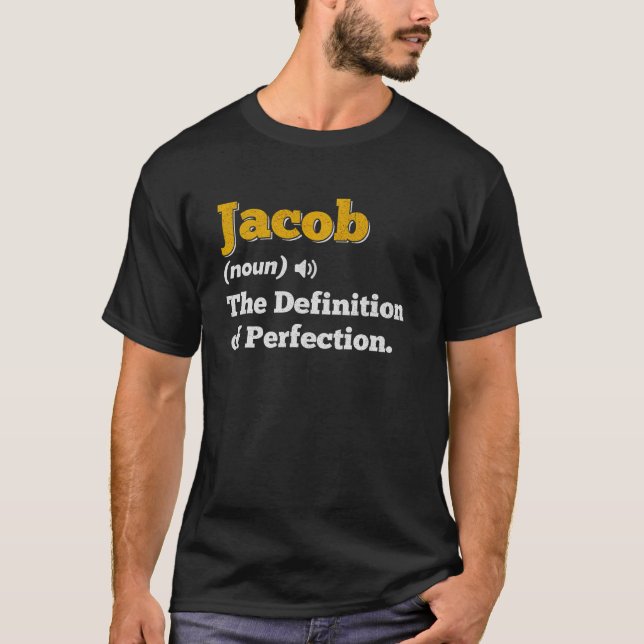 Jacob Gift Name Personalized Birthday Funny Christ T-Shirt (Front)