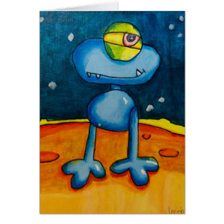 Jacob Jewel Art, Alien, acrylic. Card