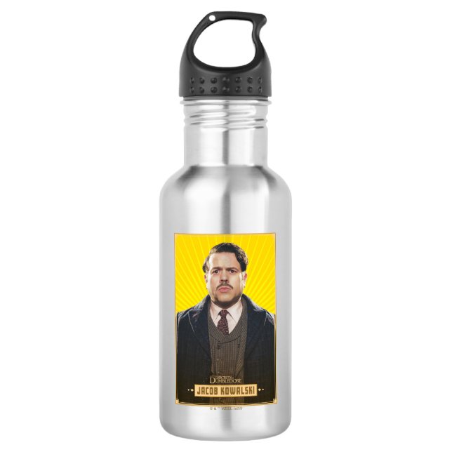 Jacob Kowalski Character Graphic Stainless Steel Water Bottle (Front)