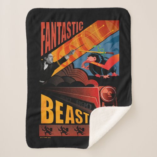 Jacob Kowalski Fantastic Beasts Vintage Poster Sherpa Blanket