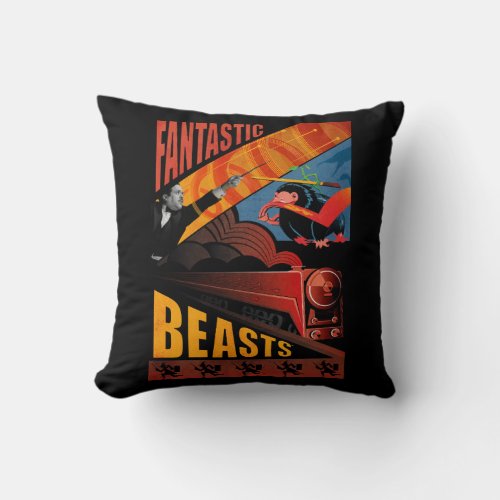 Jacob Kowalski Fantastic Beasts Vintage Poster Throw Pillow