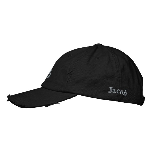 Jacob Name Embroidered, Embroidered Baseball Cap (Left)
