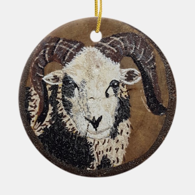 Jacob Sheep Double Sided Ornament (Front)